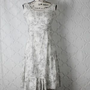 White/Black Floral Dress By Calvin Klien